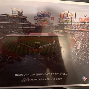 New York Mets opening day 2009 small framed poster